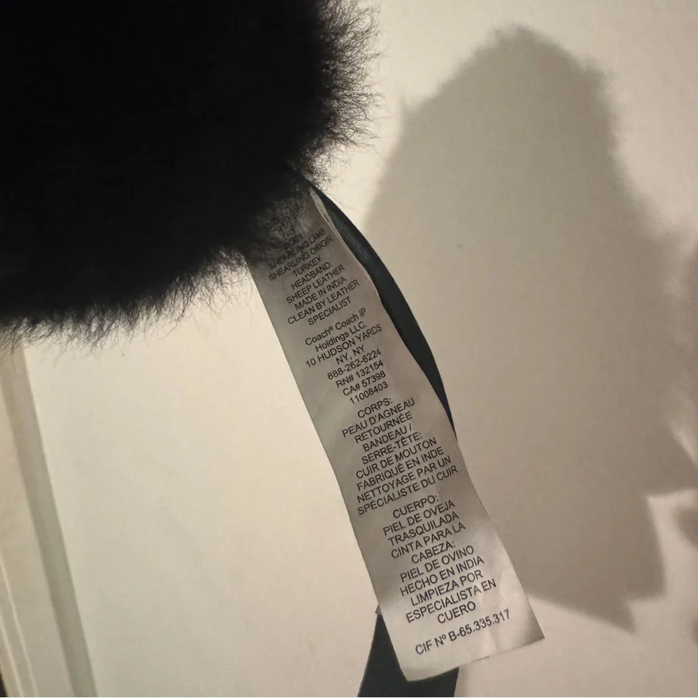 Coach Black Shearling and Leather Ear Muffs - Picture 4 of 4